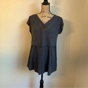 Gray nursing/breastfeeding shirt